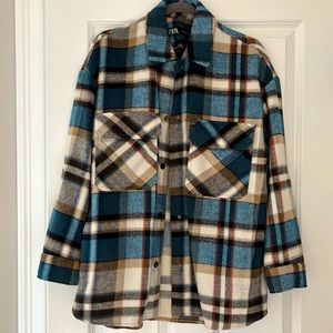 Zara oversized flannel jacket